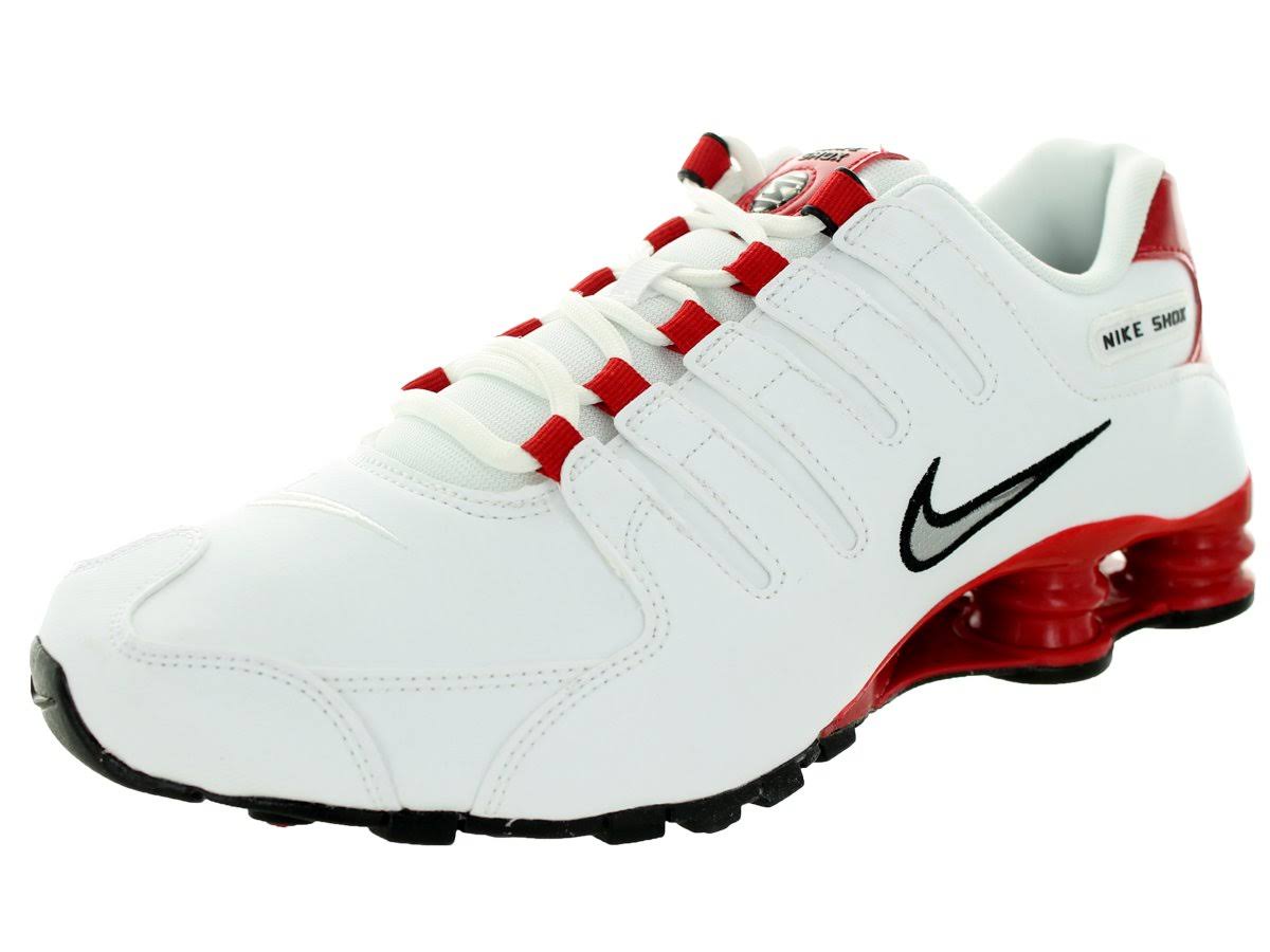 Nike Shox NZ White/Silver-University Red Men&s Runnung Shoes 378341-110 7