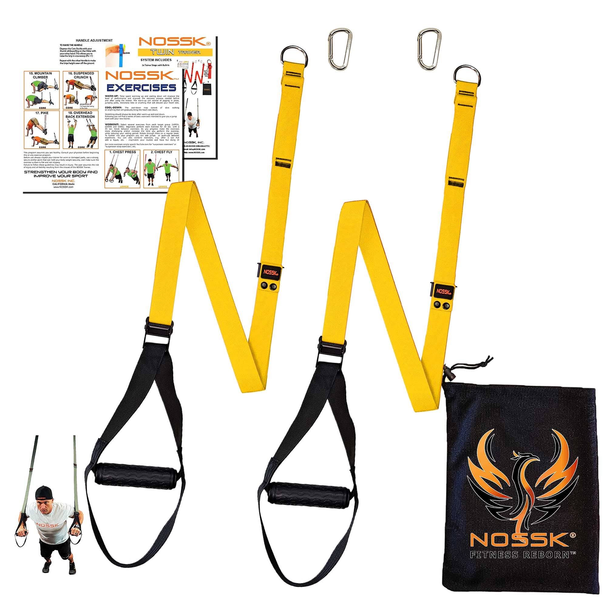 Nossk Twin Pro Bodyweight Fitness Strap Trainer (Yellow)