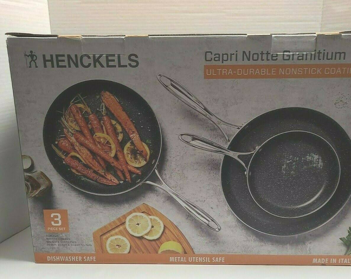 Henckels Capri Notte Granitium Ultra-Durable Nonstick Coating 3 Piece Pan Set