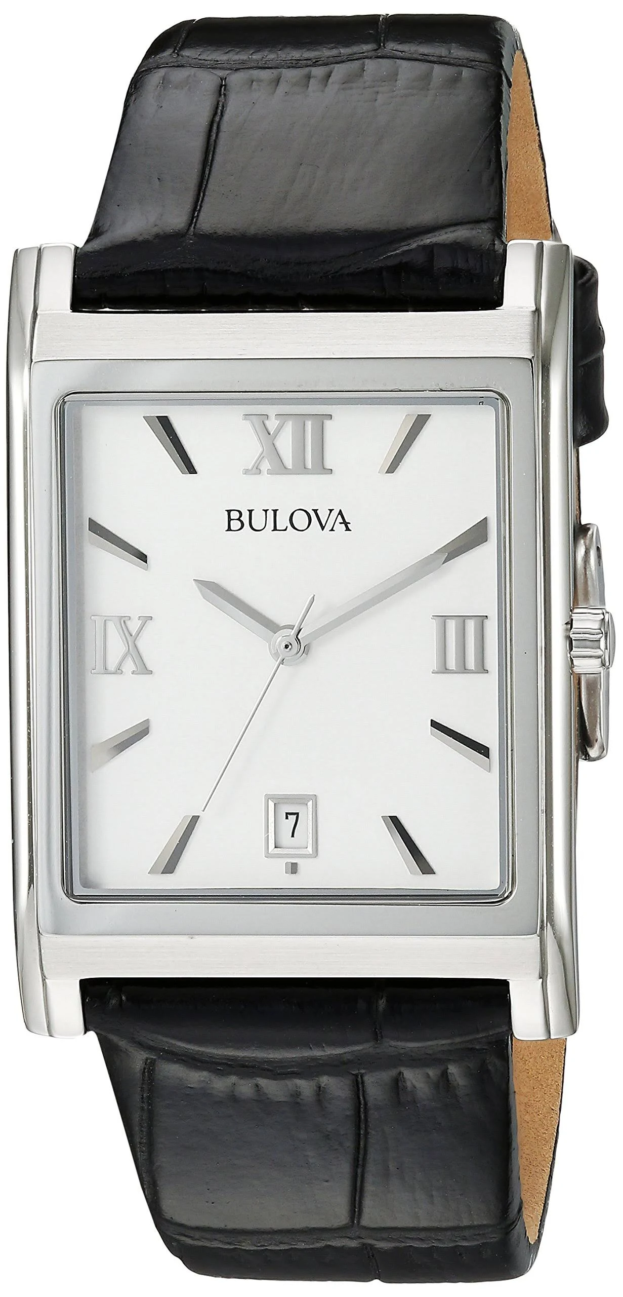 Bulova Silver Dial Leather Strap Men's Watch 96B107