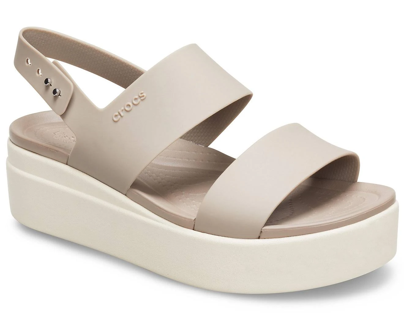 Crocs Brooklyn Low Wedge Women's Wedge Shoes Mushroom/Stucco : 10 M