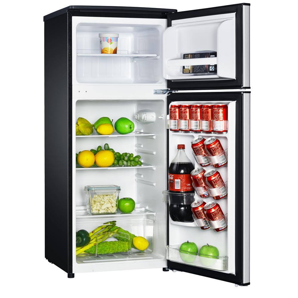 Magic Chef 4.5 Cu. ft. Double Door Mini Fridge in Stainless Look