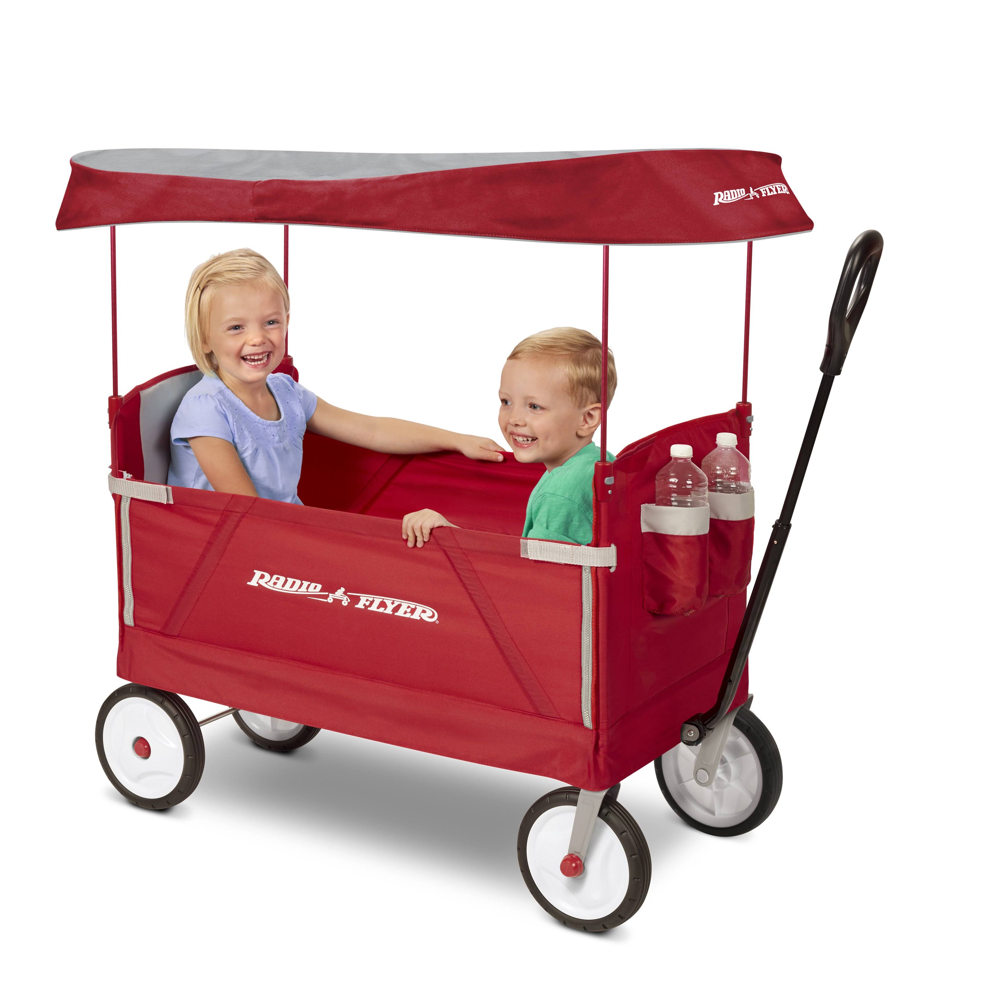 Radio Flyer 3 in 1 EZ Fold Wagon with Canopy - Red