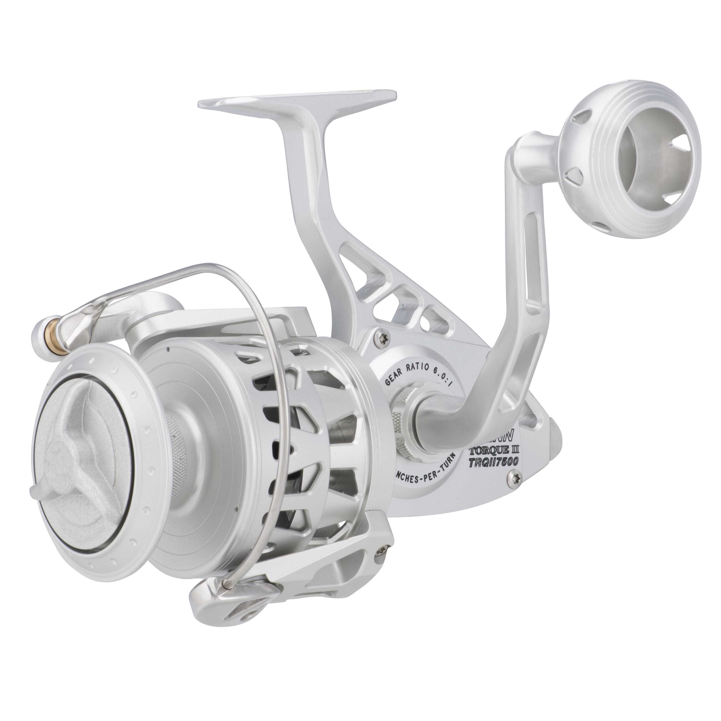 Torque II Spinning Reel - 7500BLS, 6.0-1 Gear Ratio, 50x22 Retrieve Rate, 50 lb Max Drag, Ambidextrous