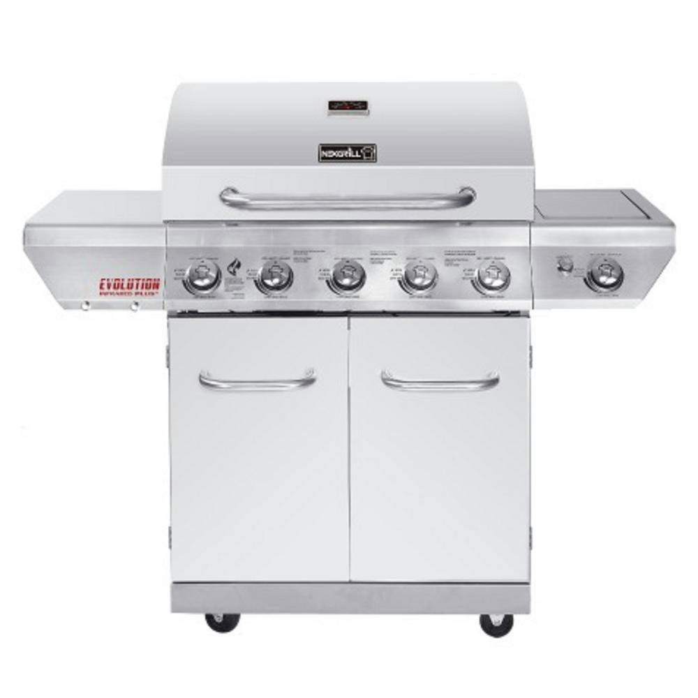 Evolution 5-Burner Propane GAS Grill in Stainless Steel with Side Burner and Infrared Technology