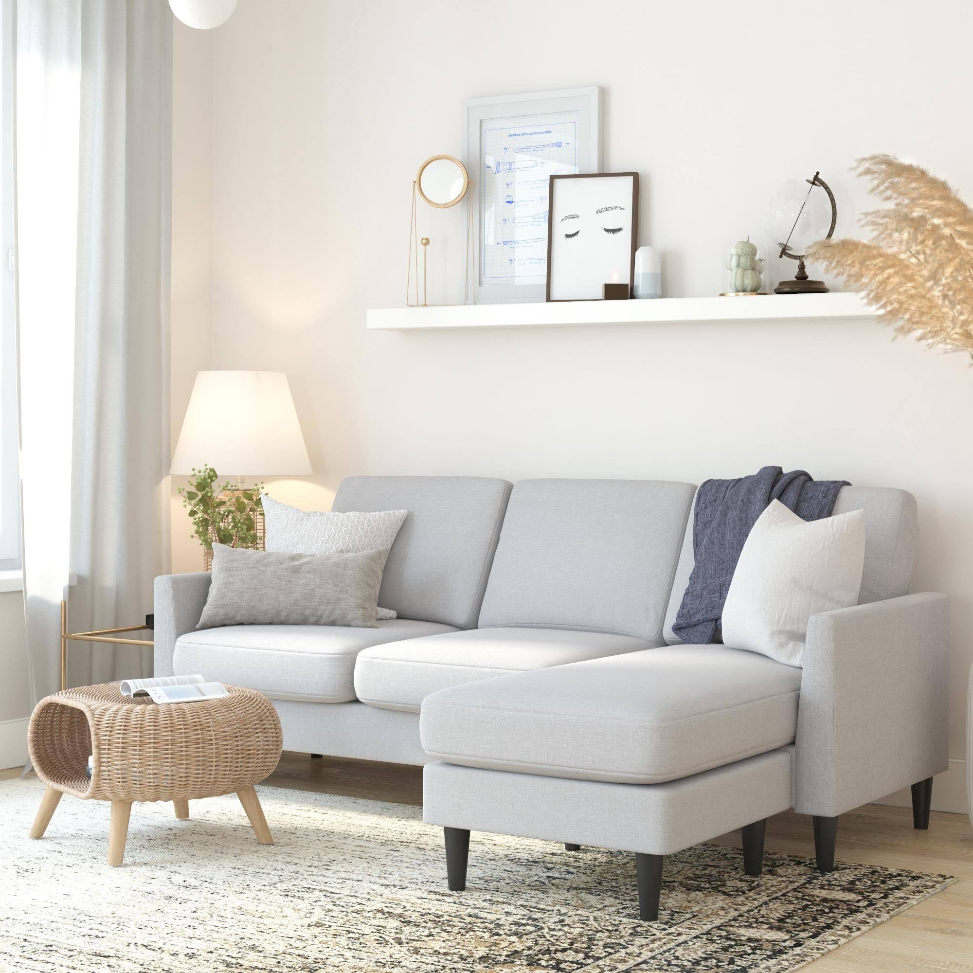 Mr. Kate Winston Sofa Sectional, Light Gray Linen