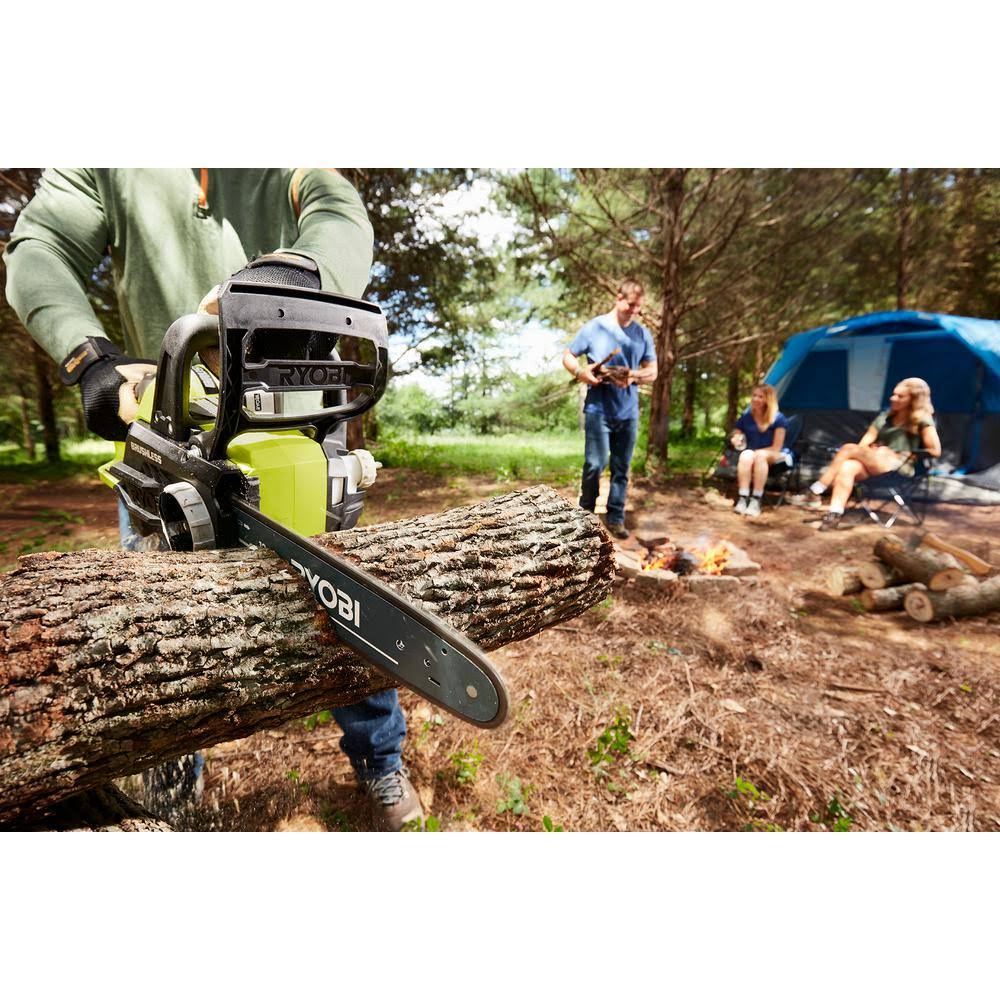 Ryobi ONE+ 12 in. 18-Volt Brushless Lithium-Ion Electric Cordless Battery Chainsaw (Tool-Only) P548BTL