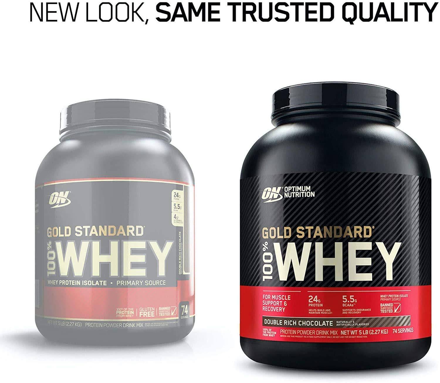 Optimum Nutrition Gold Standard 100% Whey Protein Powder, Double Rich Chocolate, 5 Pound