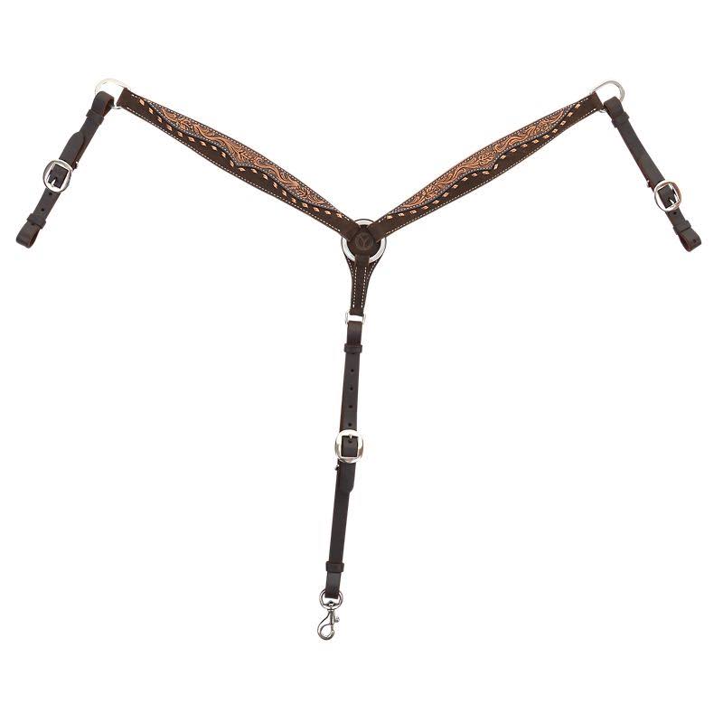 Circle Y Maverick Choc Buckstitch Breast Collar