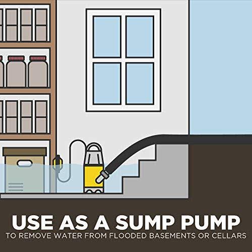 Professional EZ Travel Collection Hot Tub and Swimming Pool Drain Pump with Hose Pond/Flood Pump Up to 3,700 GPH