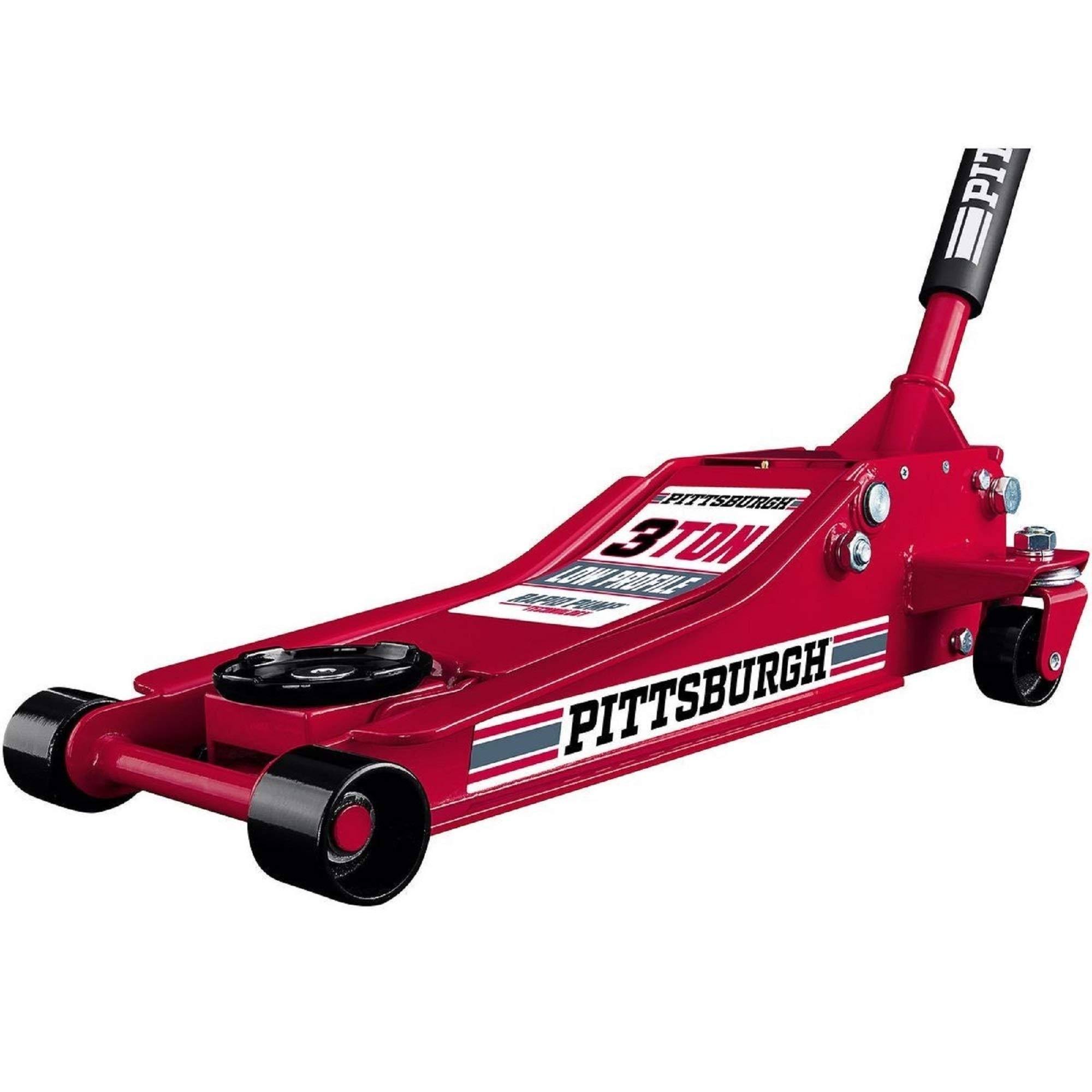 Pittsburgh Automotive 3 Ton Steel Heavy Duty Floor Jack with Rapid Pump 56624