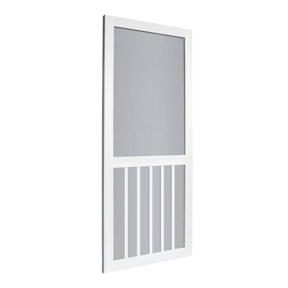Screen Tight 30 in. x 80 in. Solid Vinyl White 5-Bar Screen Door