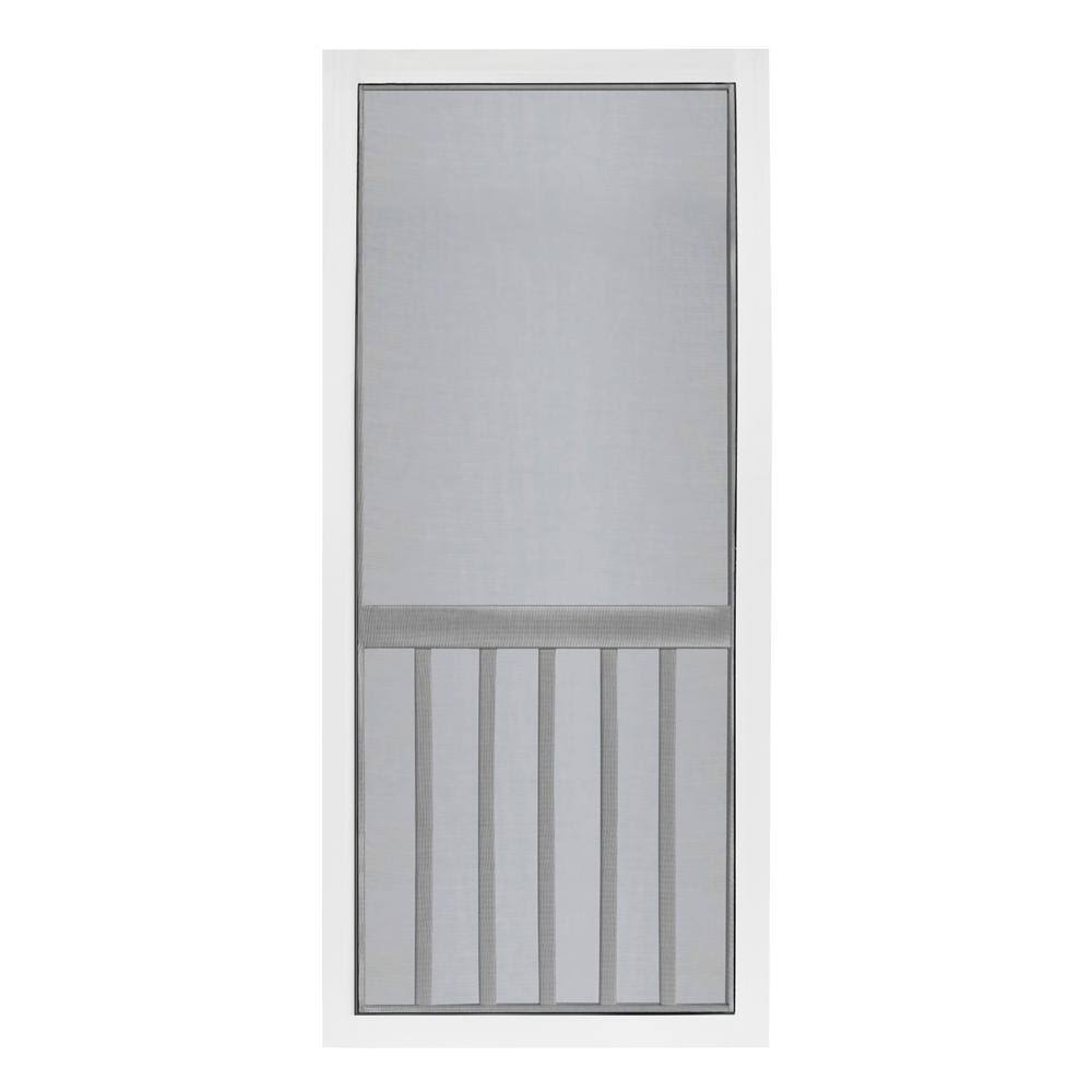 Screen Tight 30 in. x 80 in. Solid Vinyl White 5-Bar Screen Door