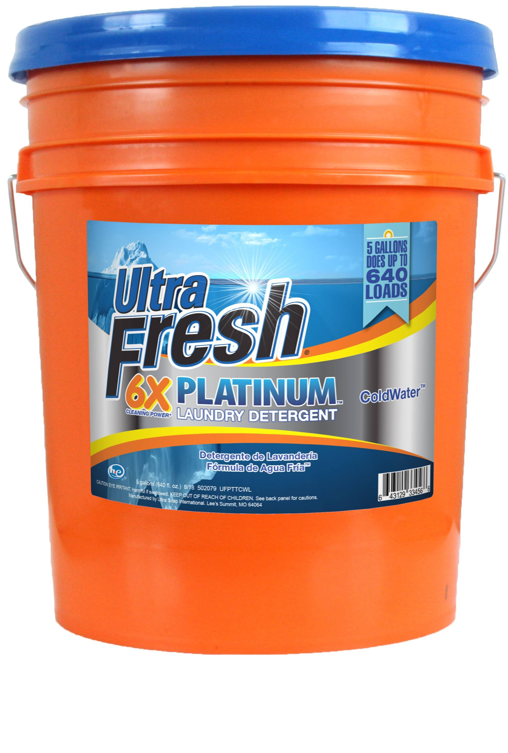 Ultra Fresh Platinum Coldwater He Liquid Laundry Detergent, 5 Gallons (640 oz) C