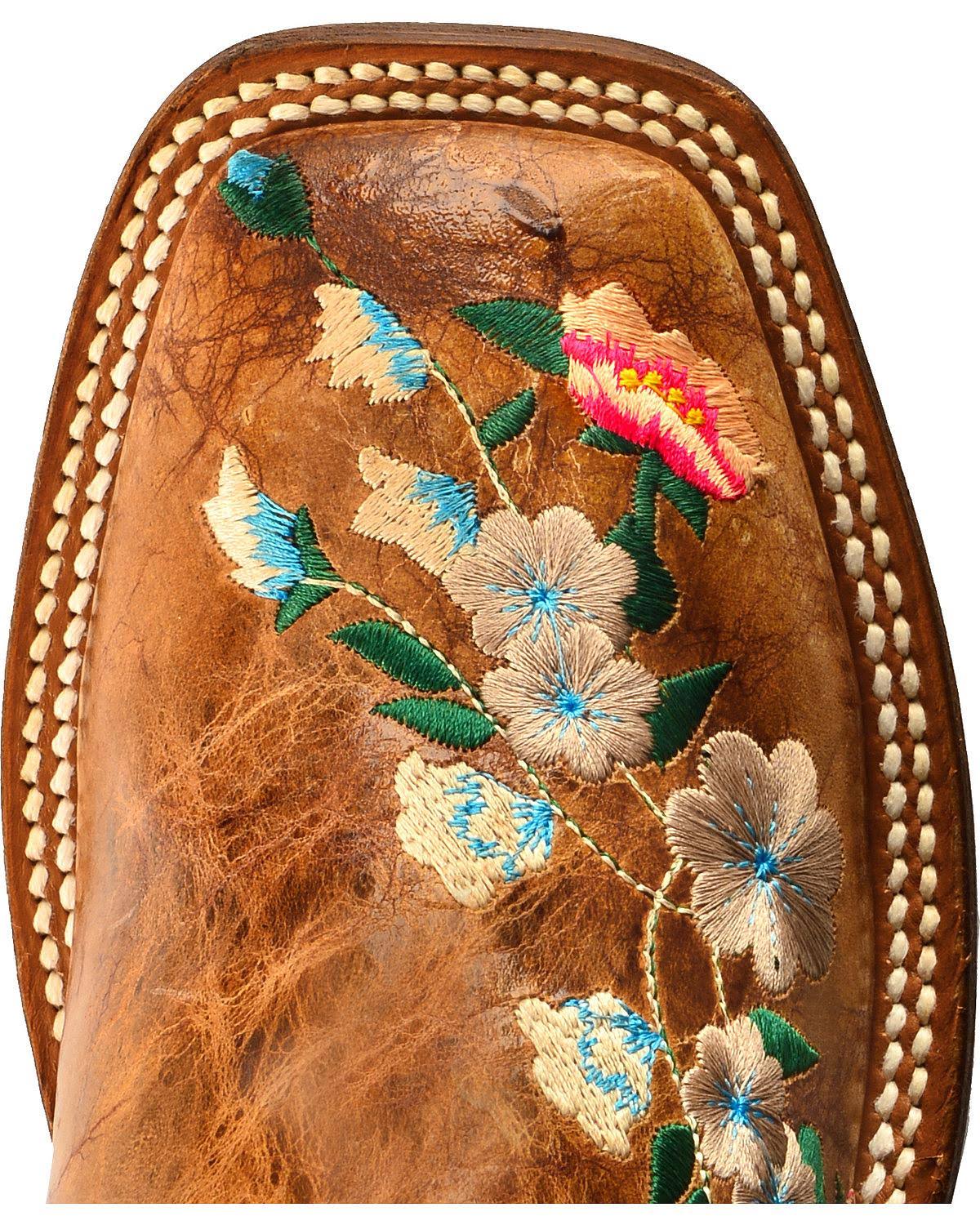 Macie Bean Women's Rose Garden Cowgirl Boots - Square Toe