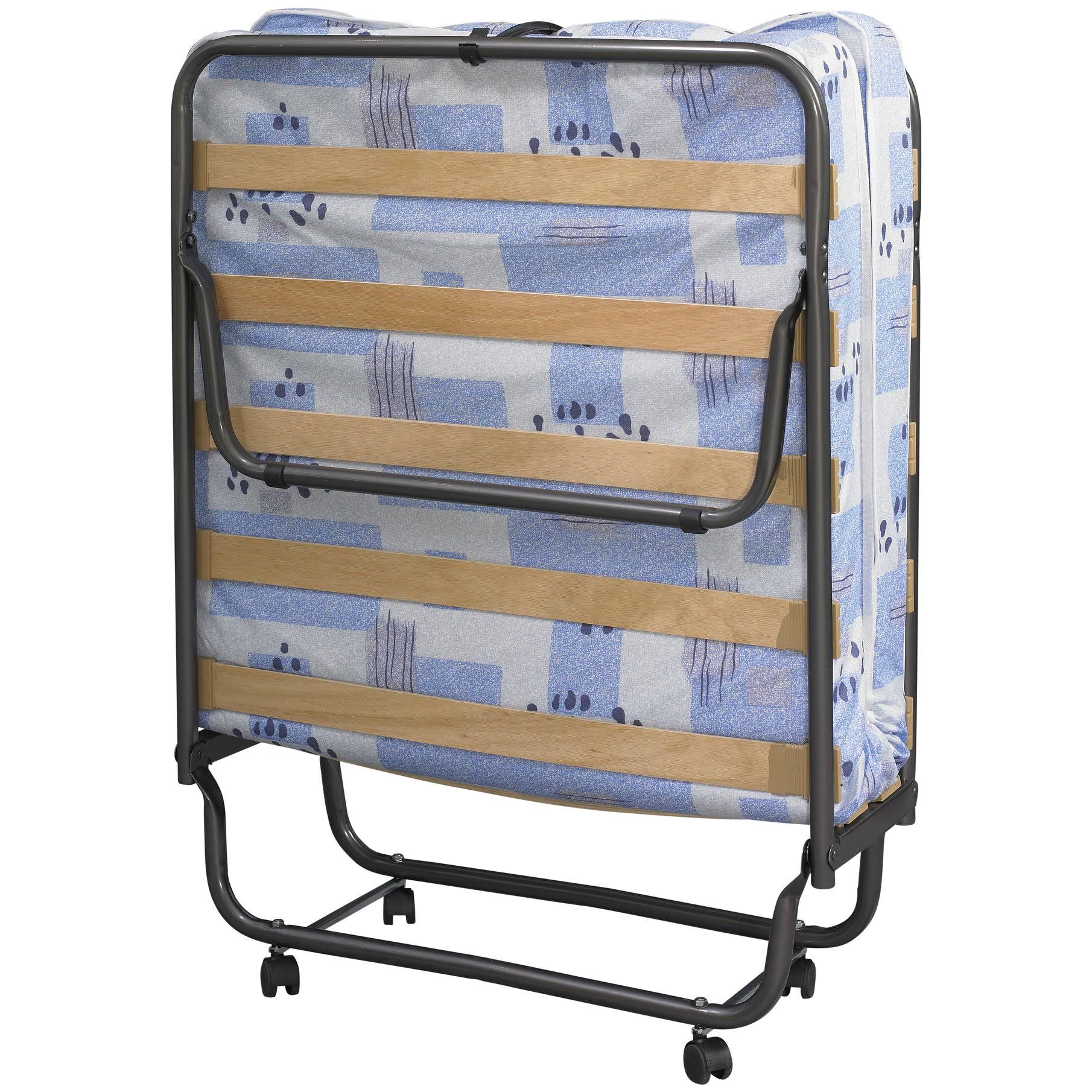 Linon Roma Folding Bed, Blue/White, Twin