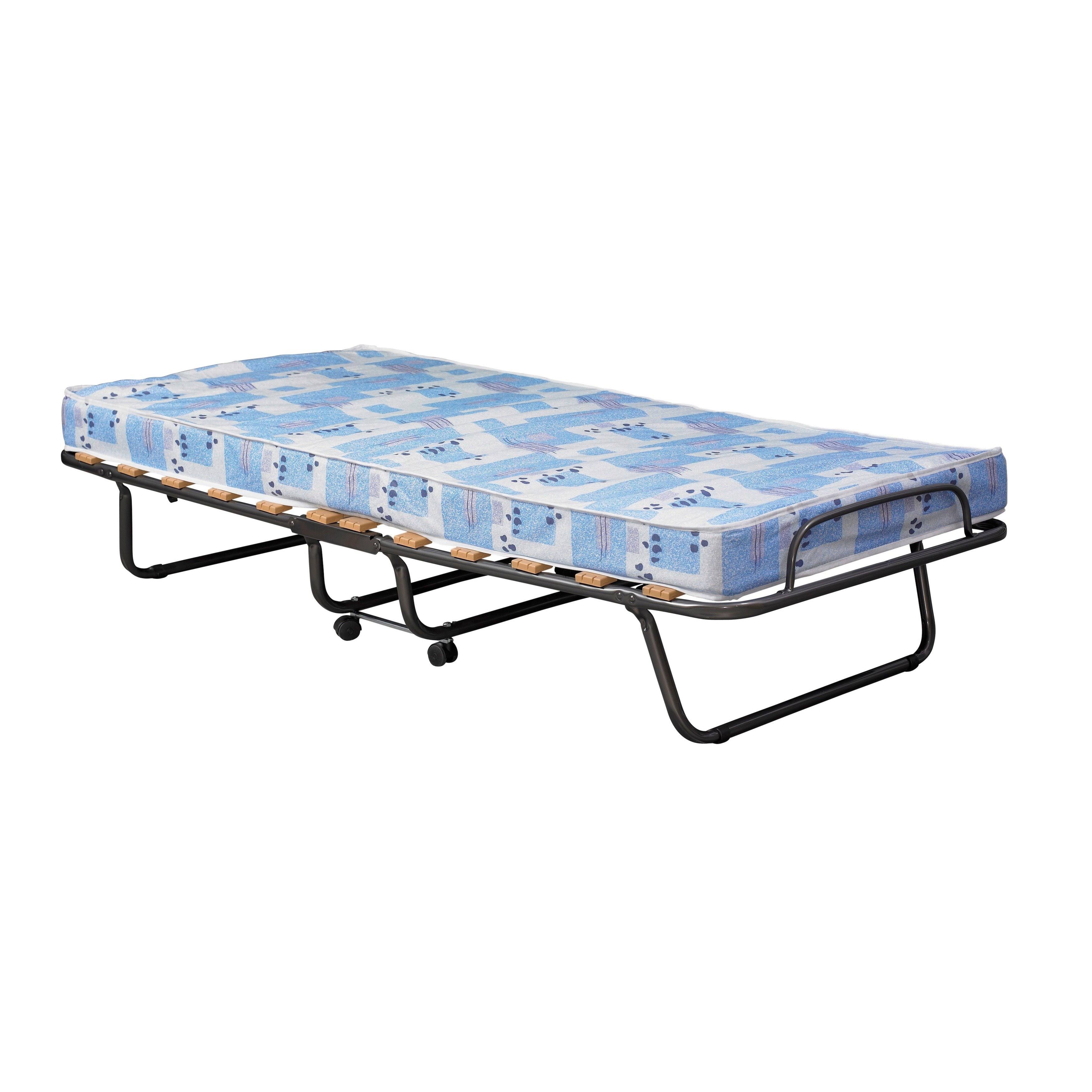 Linon Roma Folding Bed, Blue/White, Twin