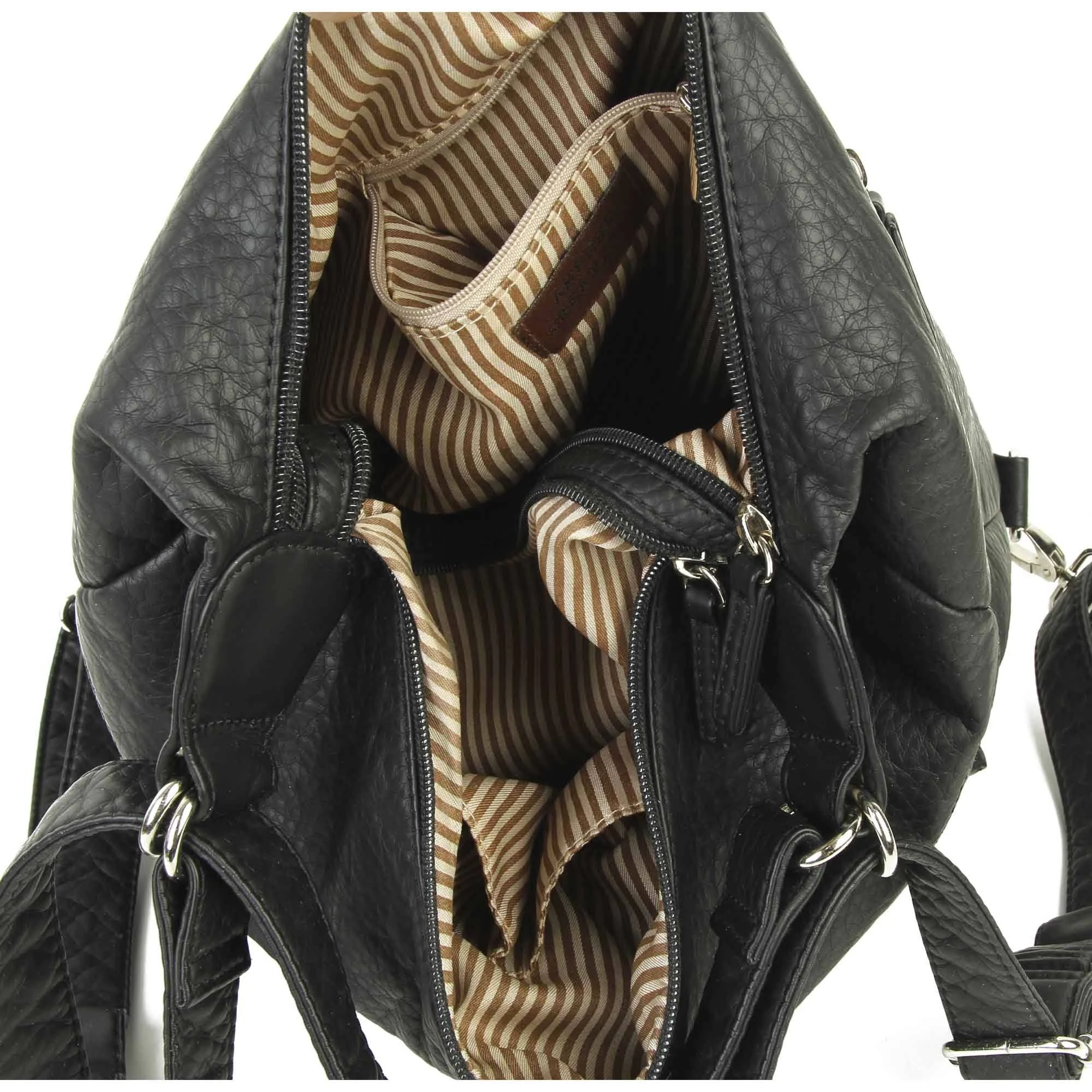 Ampere Creations Janey Jane Convertible Crossbody Backpack Black