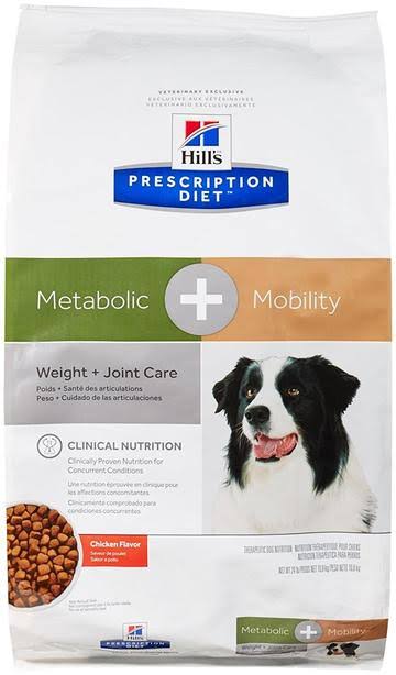 Hill's Prescription Diet Metabolic + Mobility Weight u0026 Joint Care Chicken Flavor Dry Dog Food, 24-lb Bag