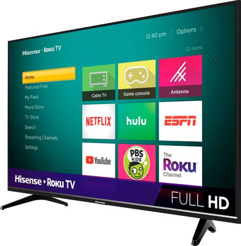 Hisense - 40x22 Class - LED - H4F Series - 1080p - Smart - HDTV Roku TV, Black