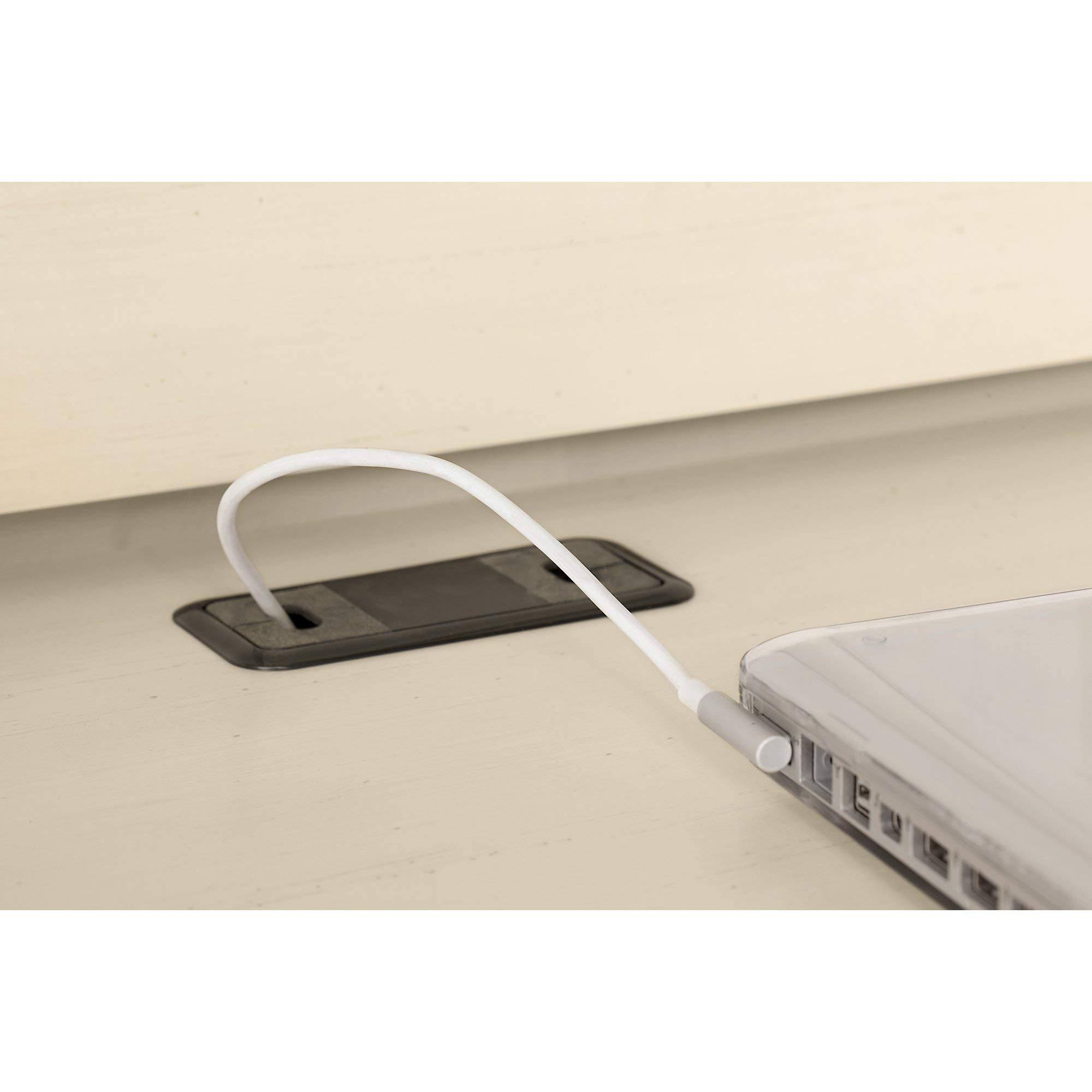 Bush Furniture Salinas Computer Desk with Hutch in Antique White