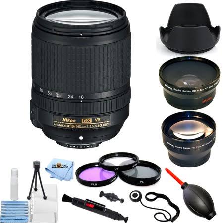 Nikon AF-S DX Nikkor 18-140mm f/3.5-5.6G Ed VR Lens #2213 Pro Bundle