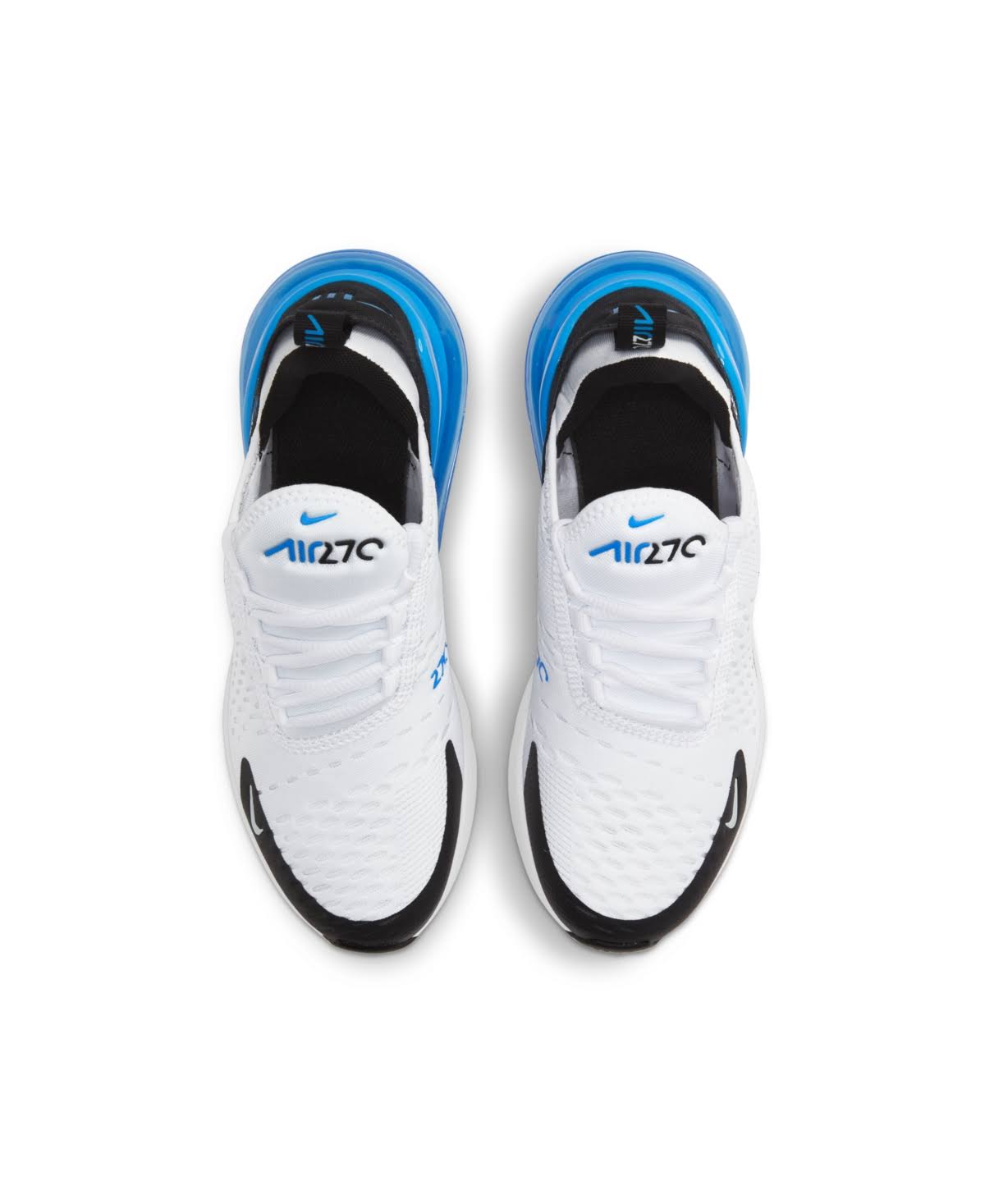 Nike Big Kids& Air Max 270 Casual Shoes in White/White Size 7.0