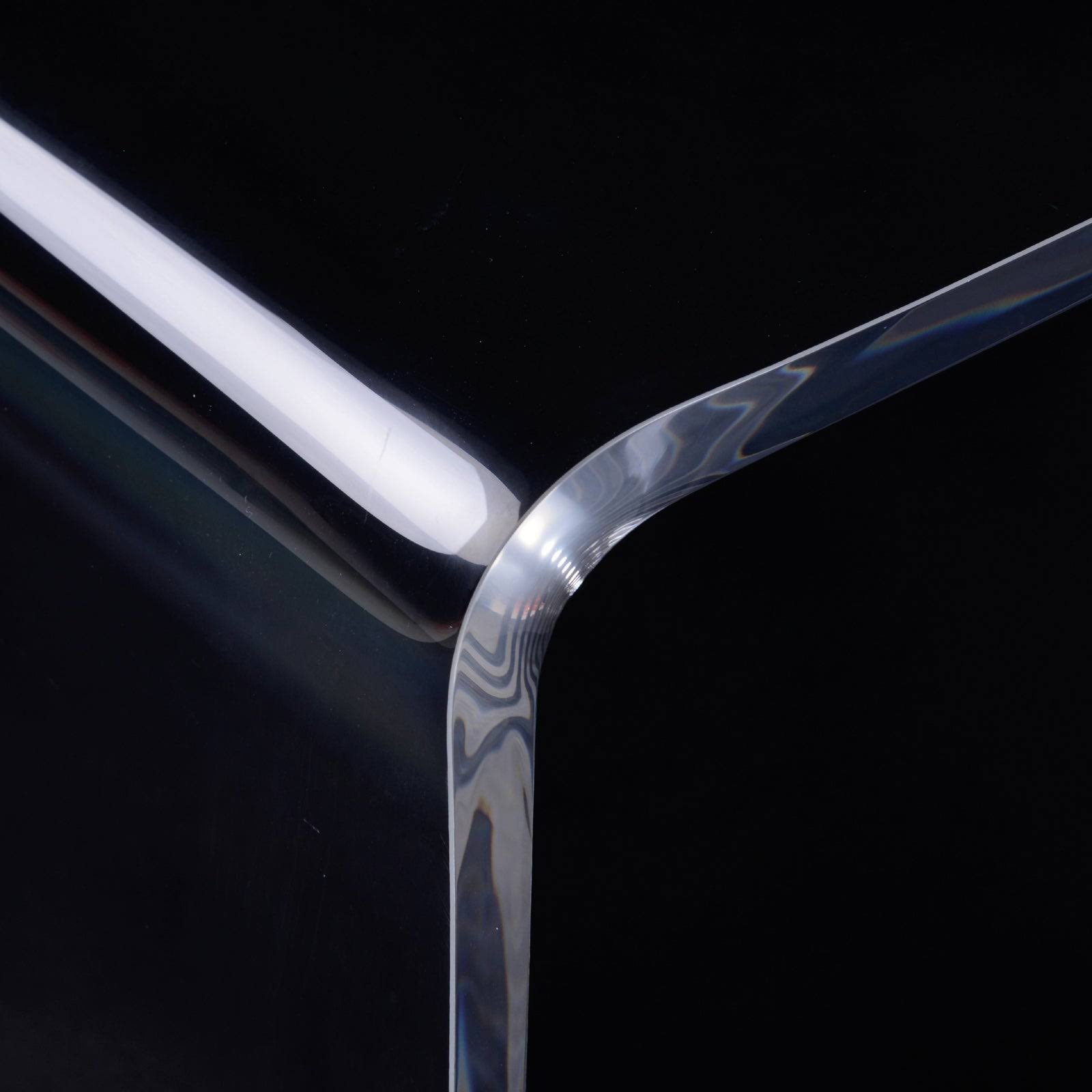 HOMCOM 32x22 Rectangle All Acrylic 20mm Waterfall Coffee Table- Clear