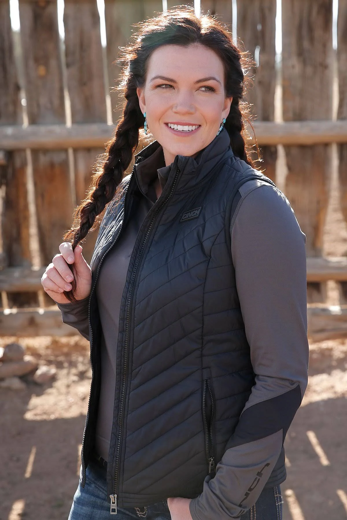 Cinch Ladies Quilted Black Nylon Polyfill Vest MAV9885001