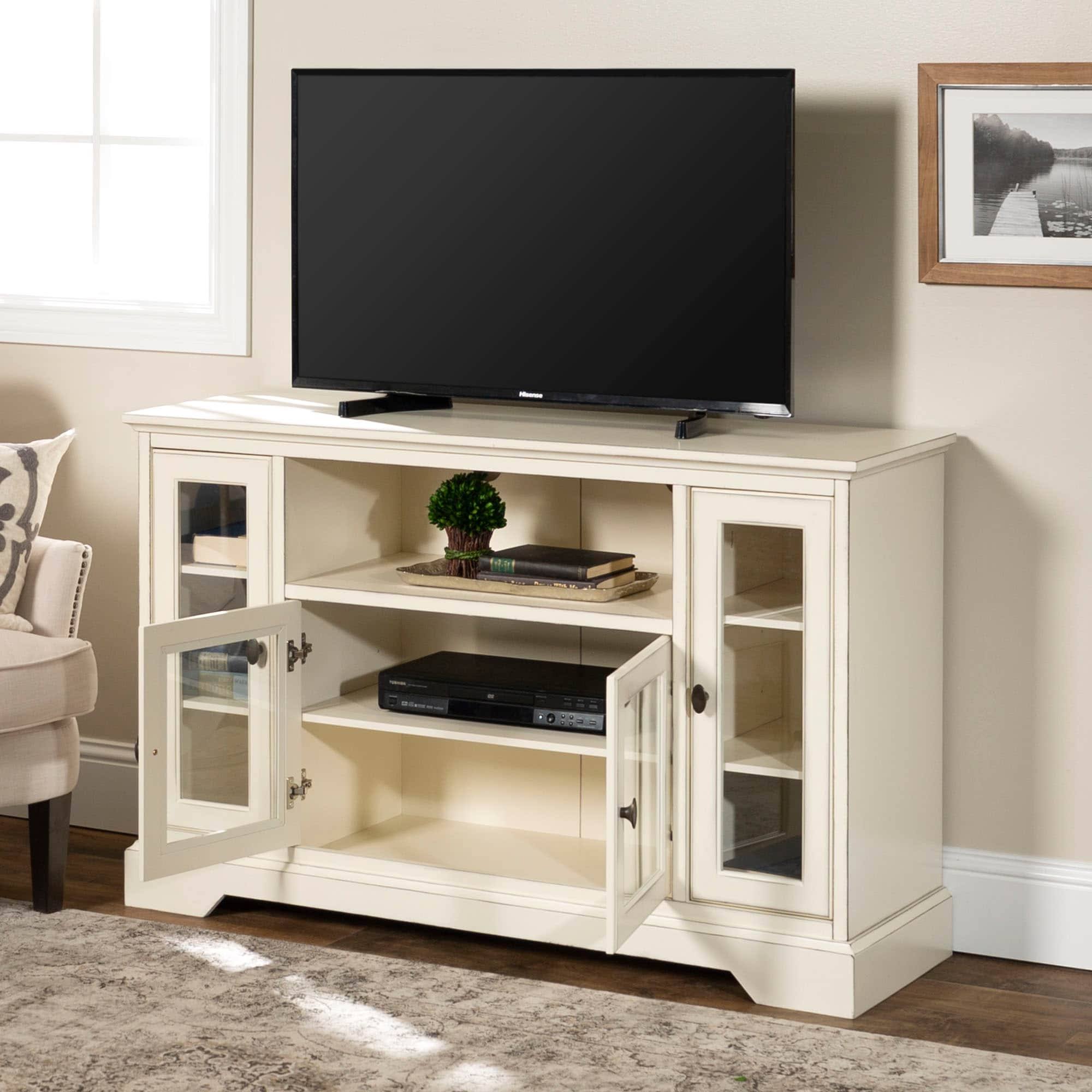 Middlebrook Designs 52-Inch Highboy TV Stand Console - Antique White