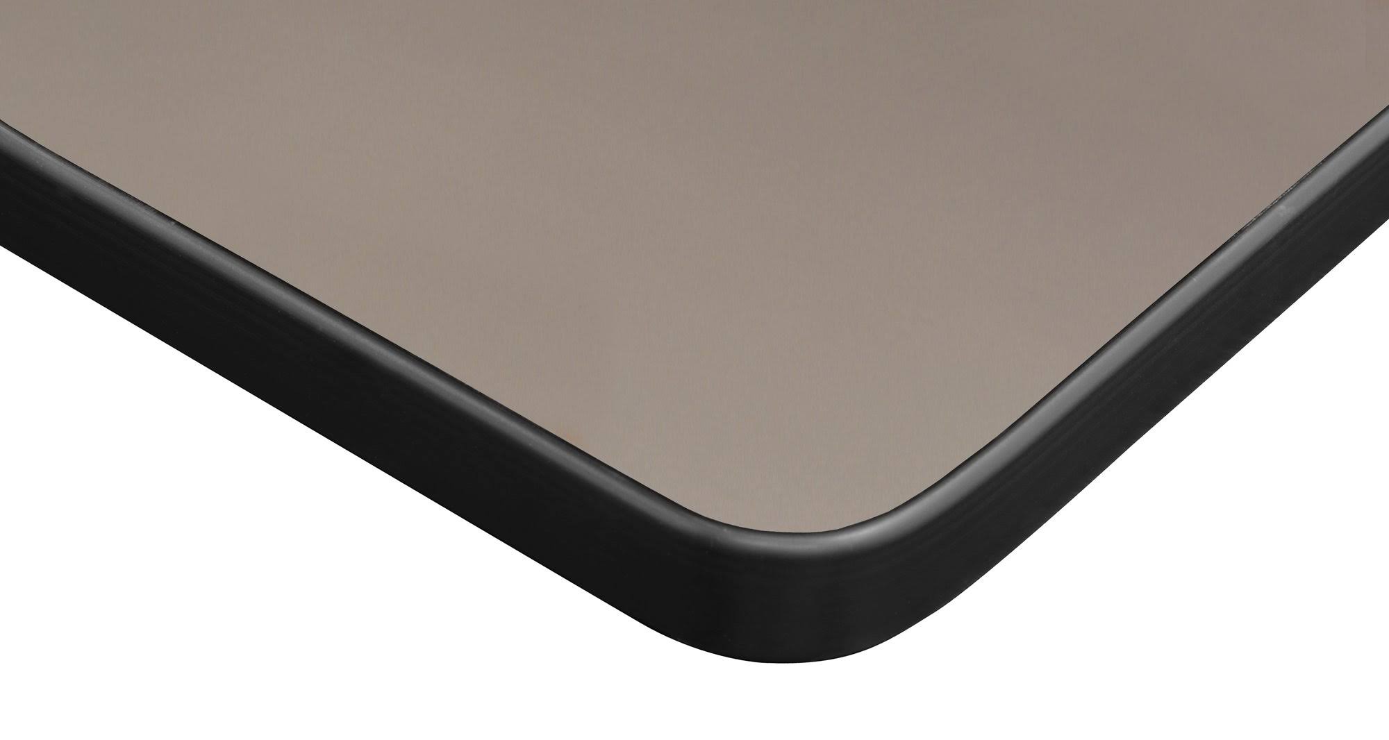 Regency Kee 48x22 x 30x22 Height Adjustable Mobile Classroom Table - Mahogany u0026 2 Andy 12-in Stack Chairs- Navy Blue