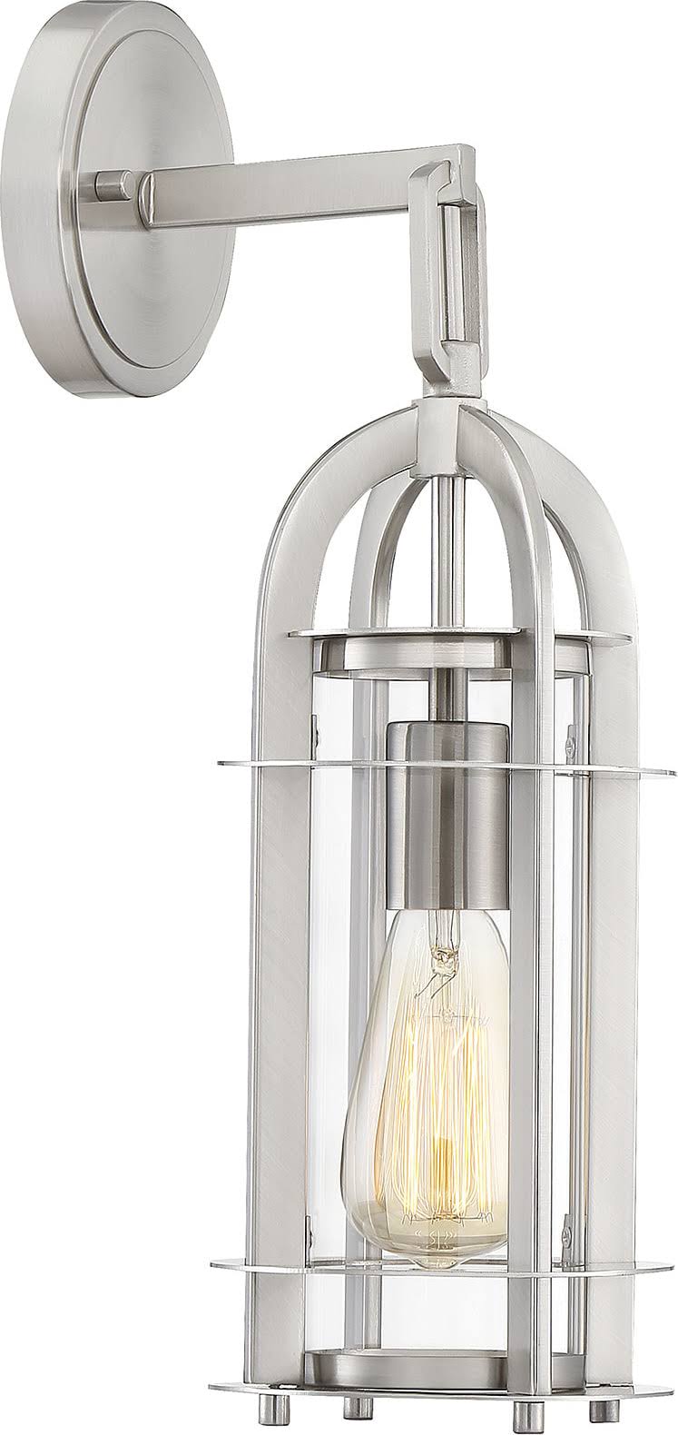 Savoy House Merrill Outdoor|Wall Lantern Satin Nickel 1 Light 5-800-SN