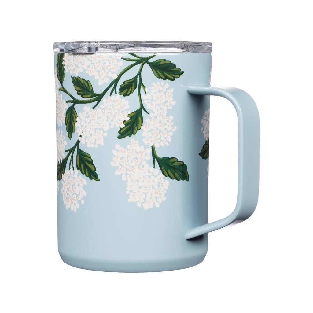 Rifle Paper Co. x Corkcicle Blue Hydrangea Mug