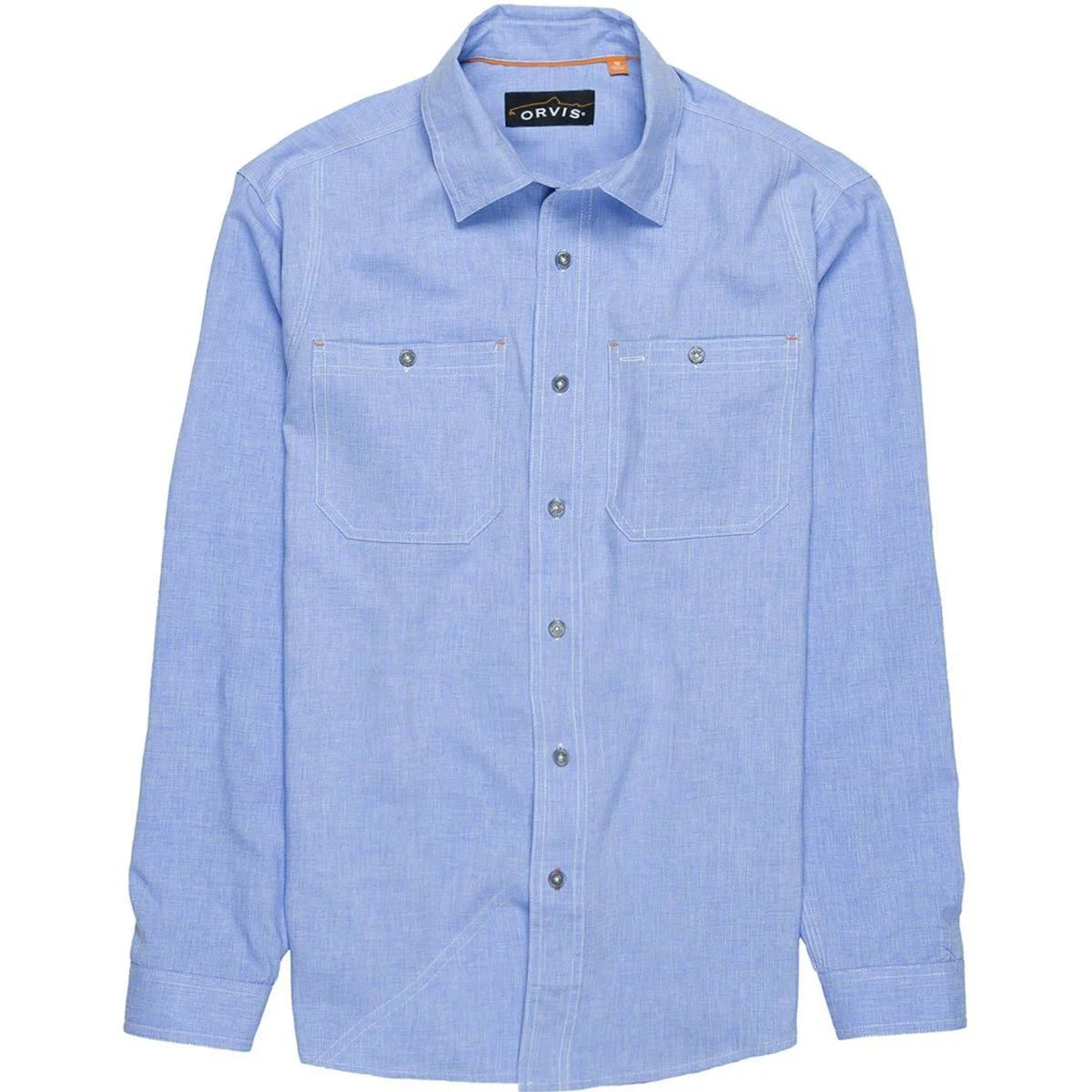 Orvis Men&s Tech Chambray Work Shirt, Medium Blue, XX Large