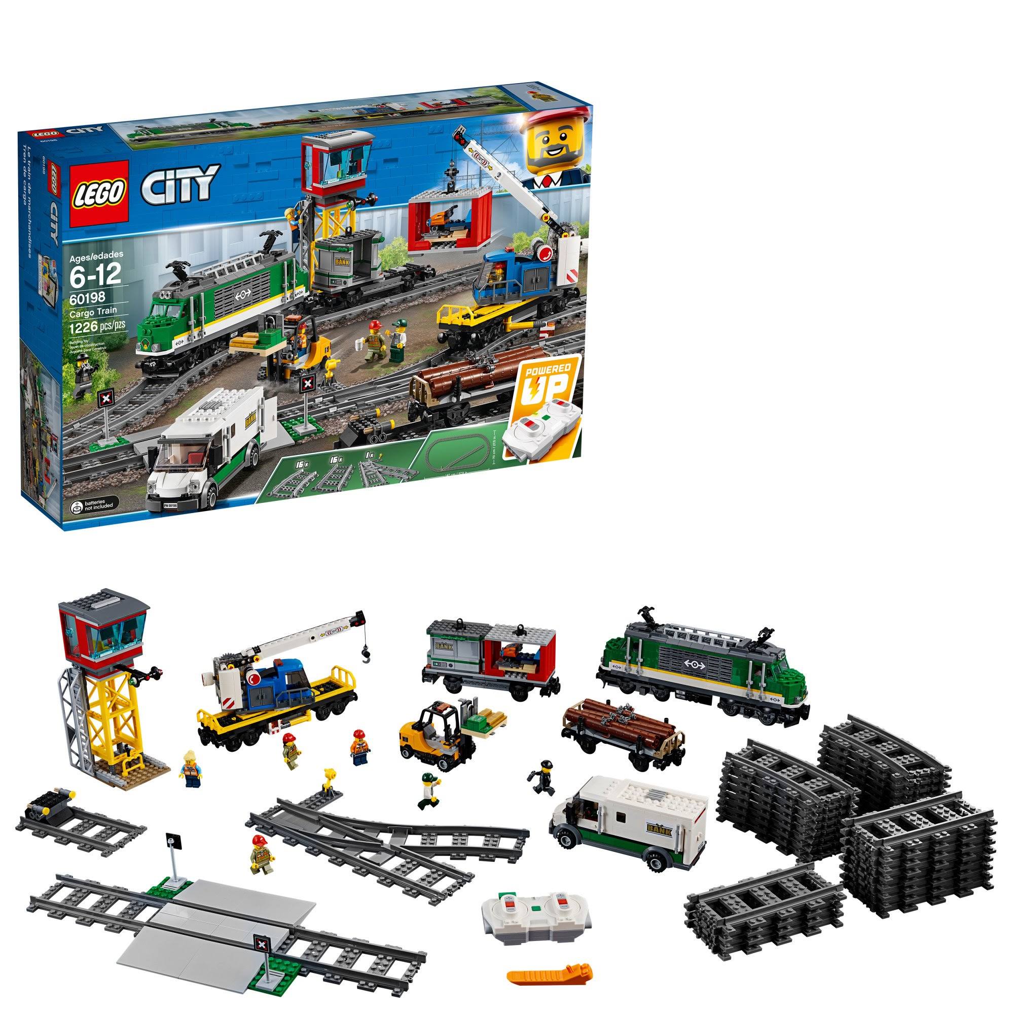 Lego City Cargo Train 60198 Remote Control Train Building Set with TRACKS for Kids(1226 Pieces)