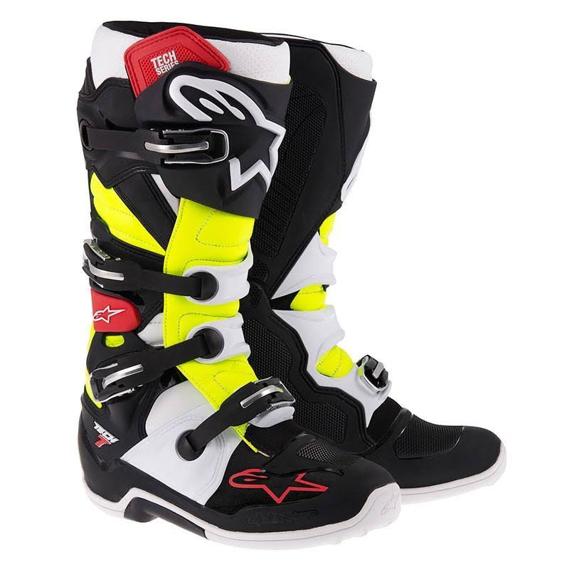 Alpinestars Tech 7 Boots Size 9 YELLOW/MILITARY/BLACK