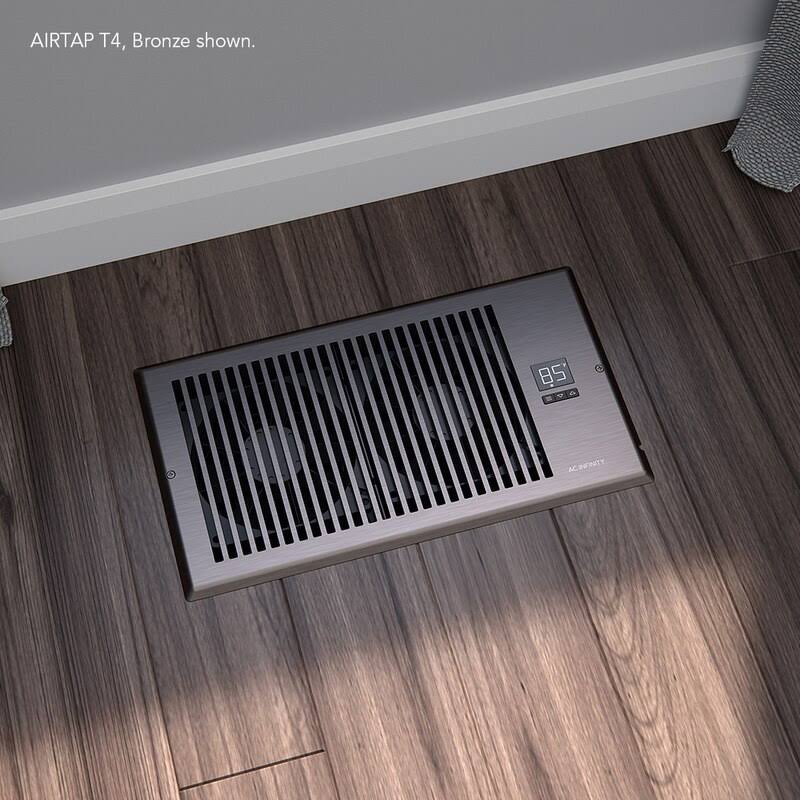 AC Infinity Airtap T6 6-in x 10-in Register Booster Fan - Bronze