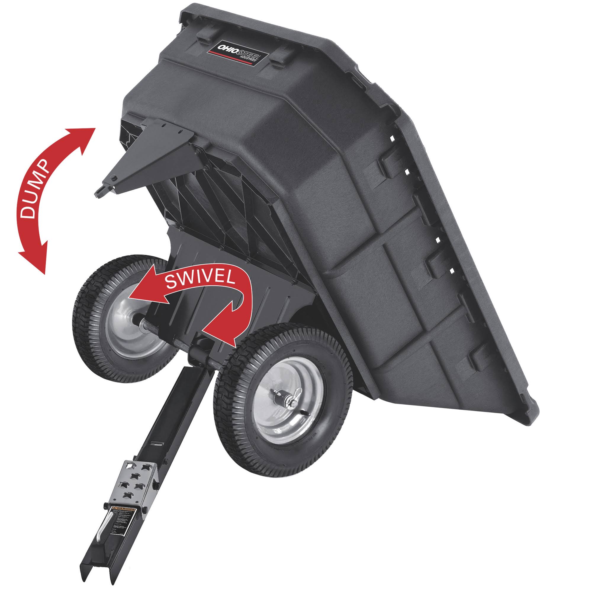 Ohio Steel 15 Cu. ft. Poly Swivel Lawn Tractor Dump Cart 1000P-SD