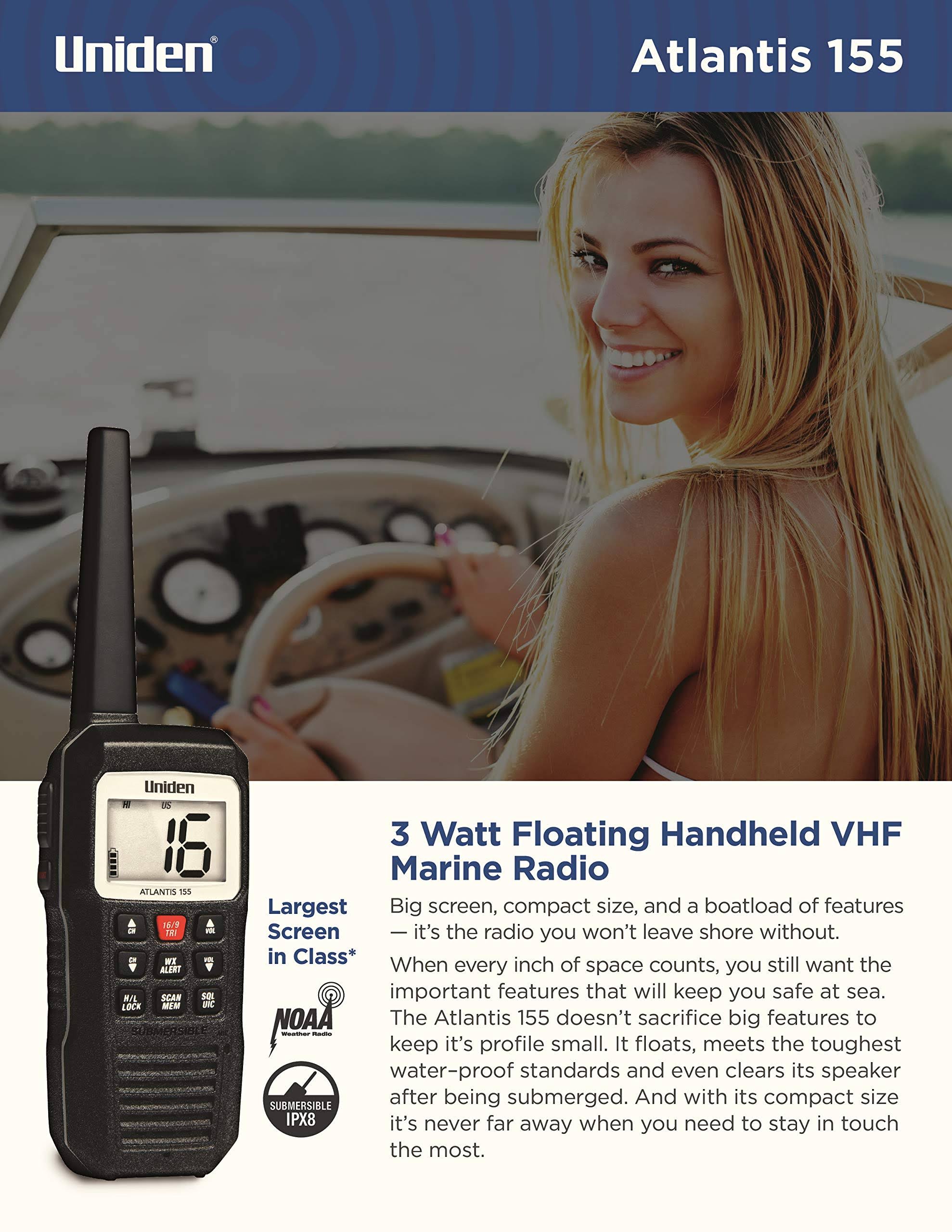 Uniden Atlantis 155 Floating Handheld VHF Marine Radio