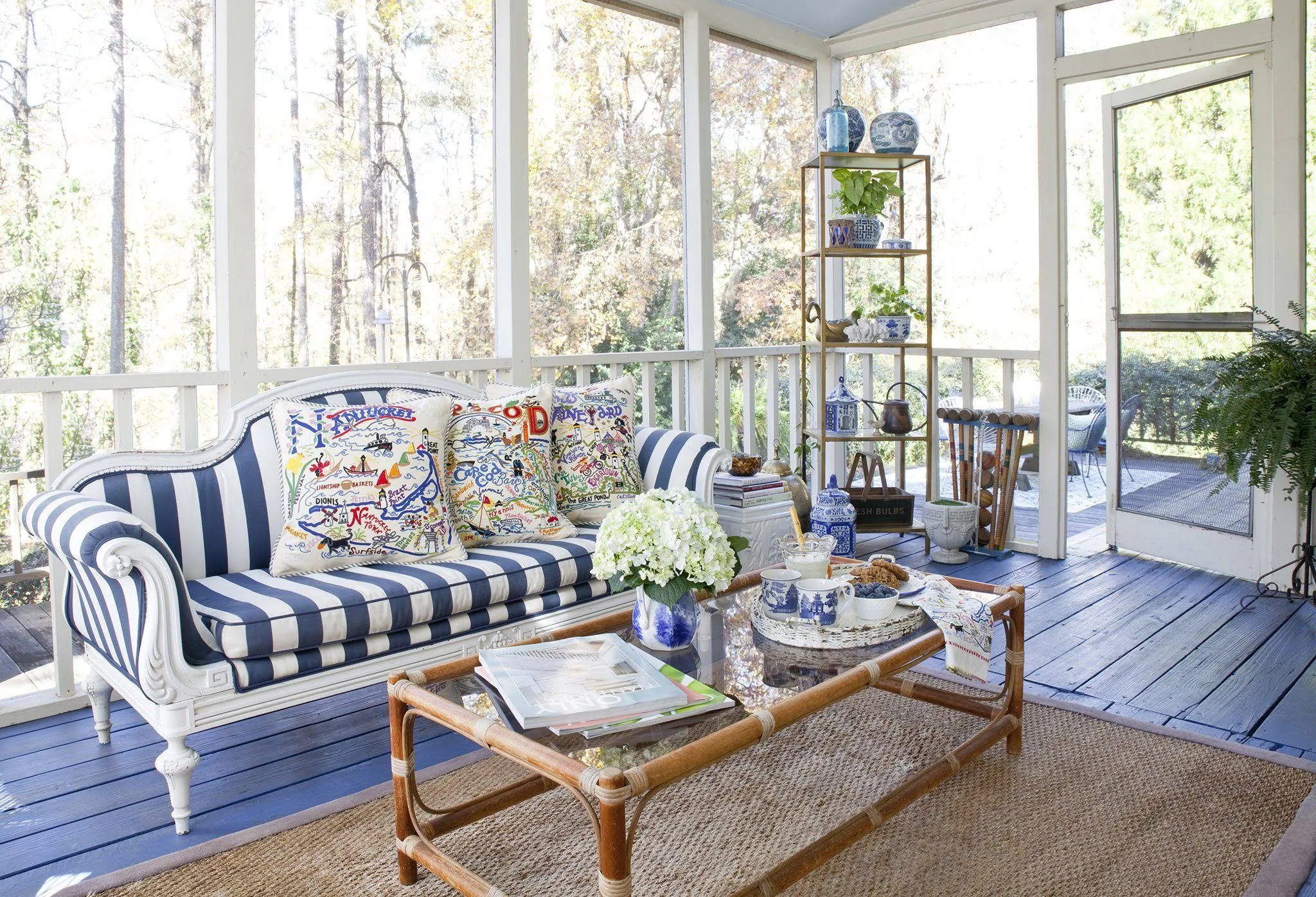 Martha's Vineyard Embroidered catstudio Pillow