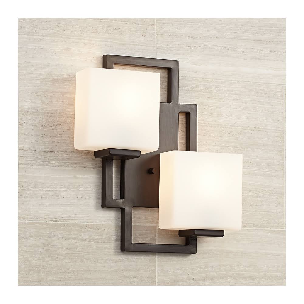 Possini Euro Design Lighting on The Square 15 1/2x22 High Bronze Wall Sconce