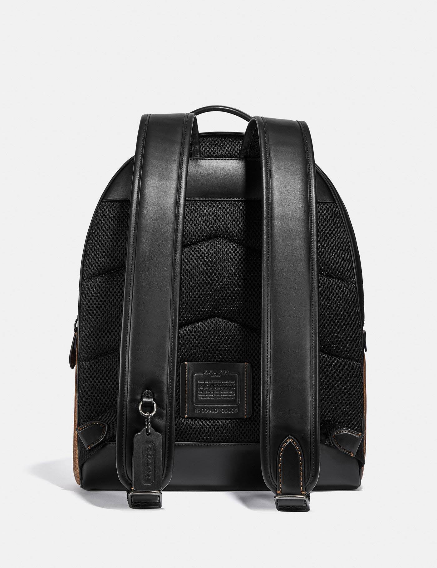 Coach Men's Charter Backpack in Signature Canvas - Black Copper/Tan