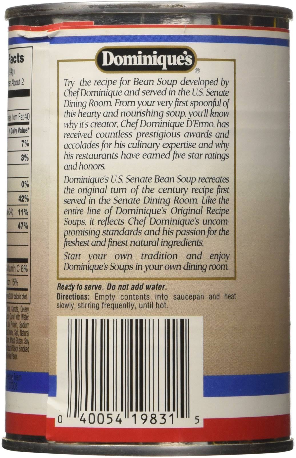 Dominique's US Senate Bean Soup, 15-ounce Cans (Pack of 12)