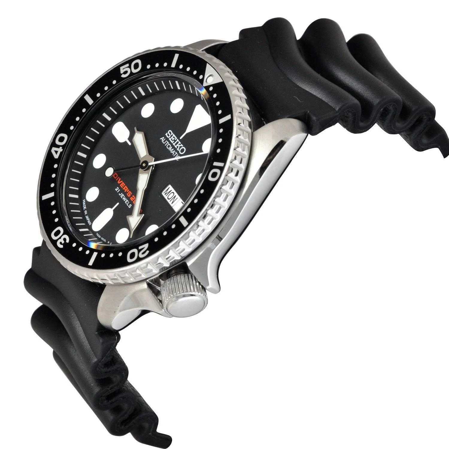 Seiko Men's SKX007J1 &Diver& Automatic Black Rubber Watch