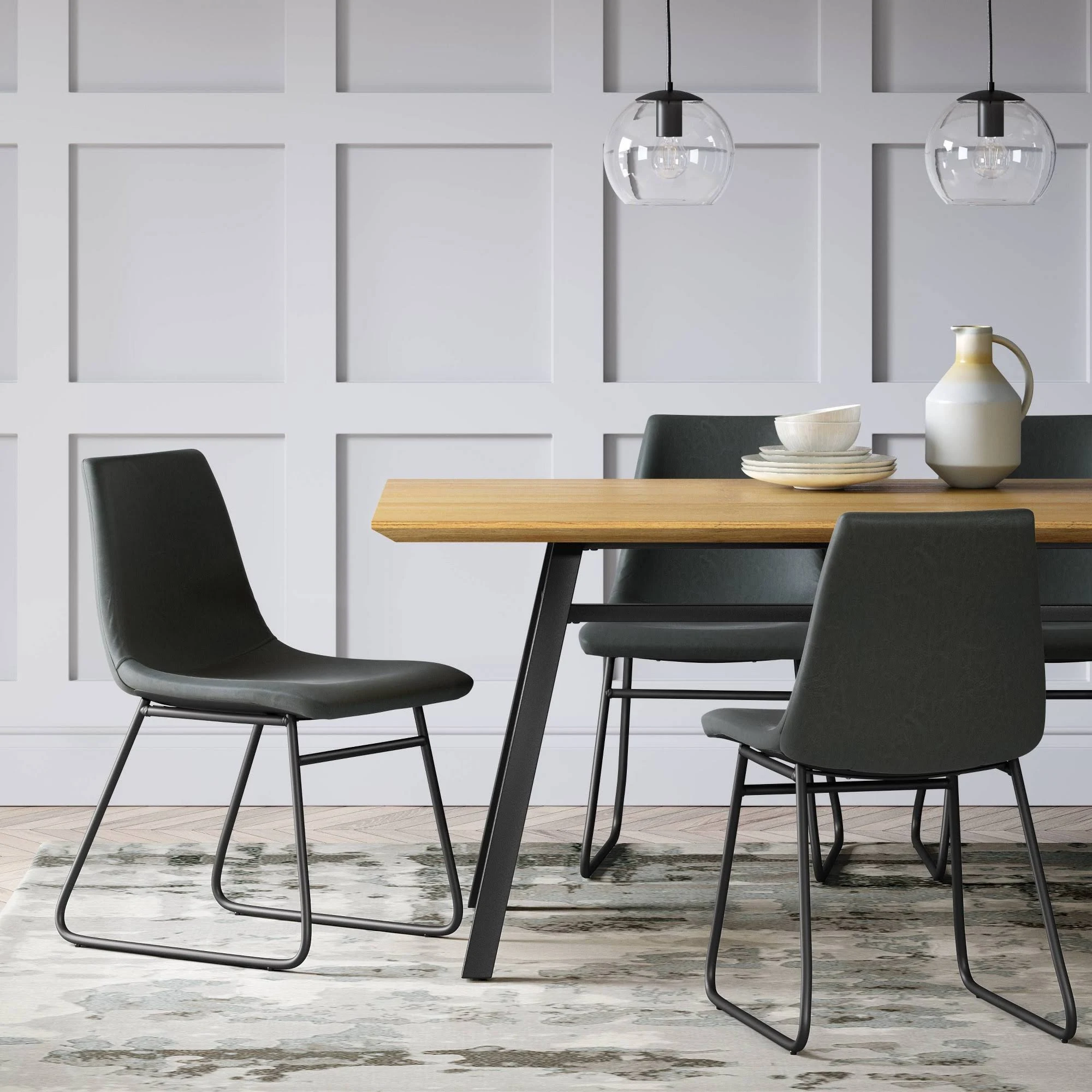 Project 62 Bowden Faux Leather and Metal Dining Chair - Gray - 2 Pack