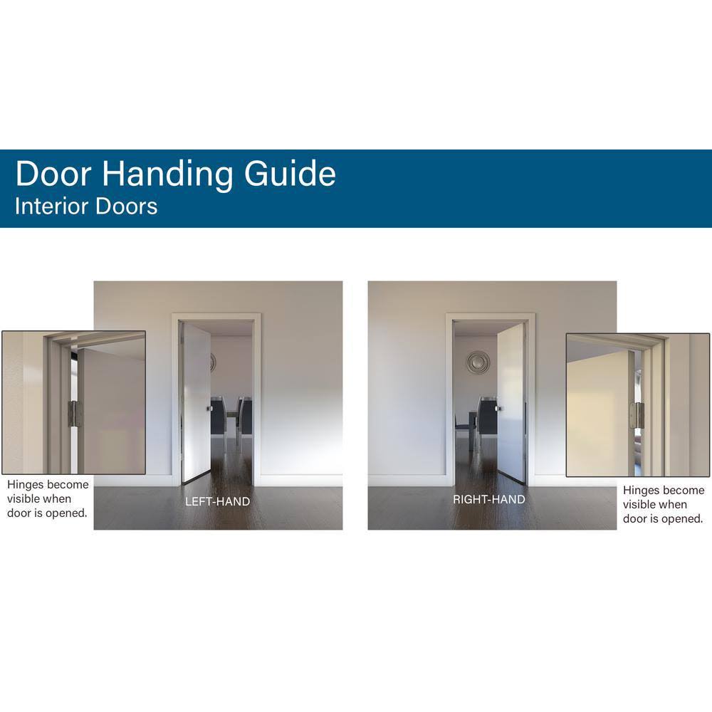 JELD-WEN 18 in. x 80 in. Continental White Painted Right-Hand Smooth Molded Composite MDF Single Prehung Interior Door