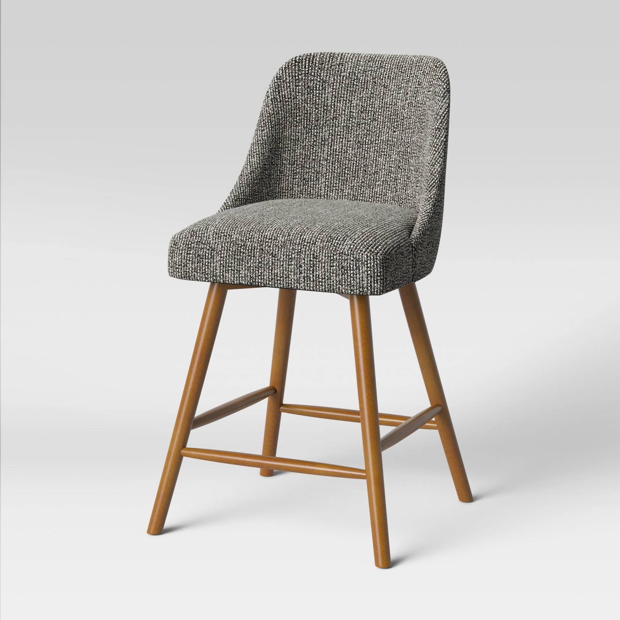 Geller Upholstered Counter Height Barstool Black/Cream - Project 62