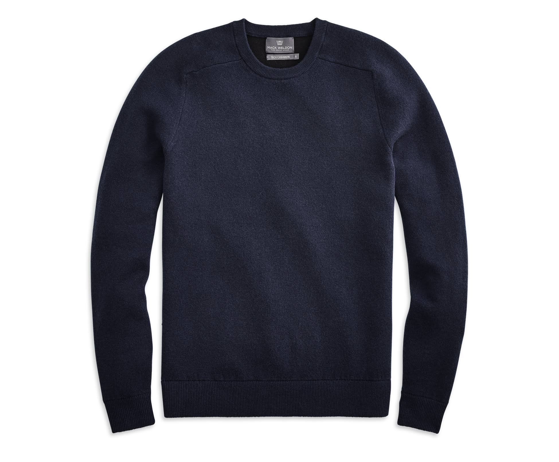 Most Comfortable Tech Cashmere Crew Neck Sweater in Total Eclipse, Size: Large | Mack Weldon