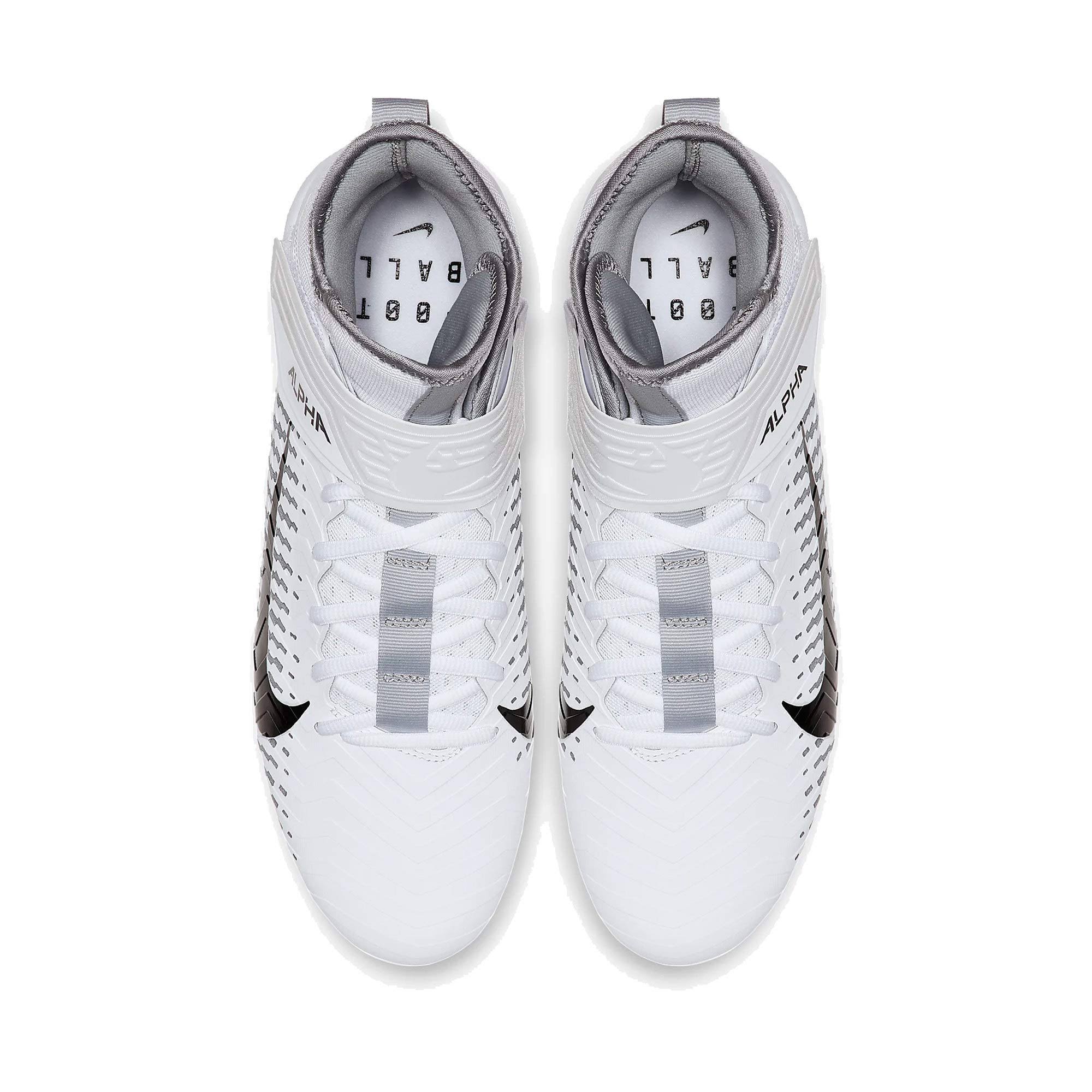 Nike Alpha Menace Pro 2 Mid White/Black Men's Football Cleat 8.5