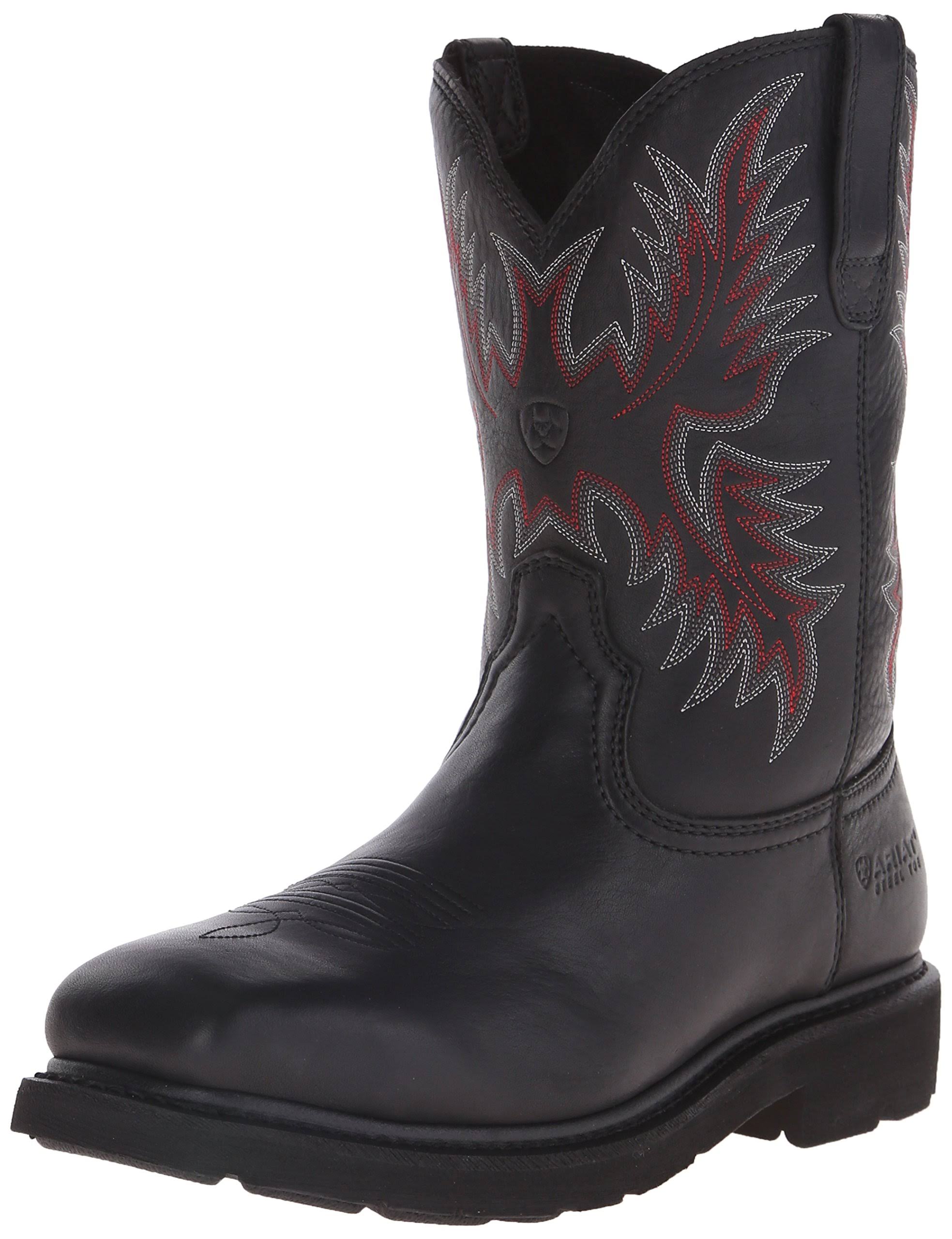 Ariat Men's Sierra Black Wide Square Steel Toe Work Boots